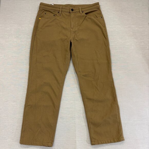 CAT Caterpillar Work Pants Mens 38 x 30 Brown Canvas Fleece Lined Insulated - Picture 2 of 11
